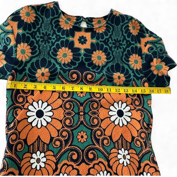 Anthropologie Maeve Hippy Short Sleeve Floral Shift Mini Dress (XS) - Picture 13 of 16